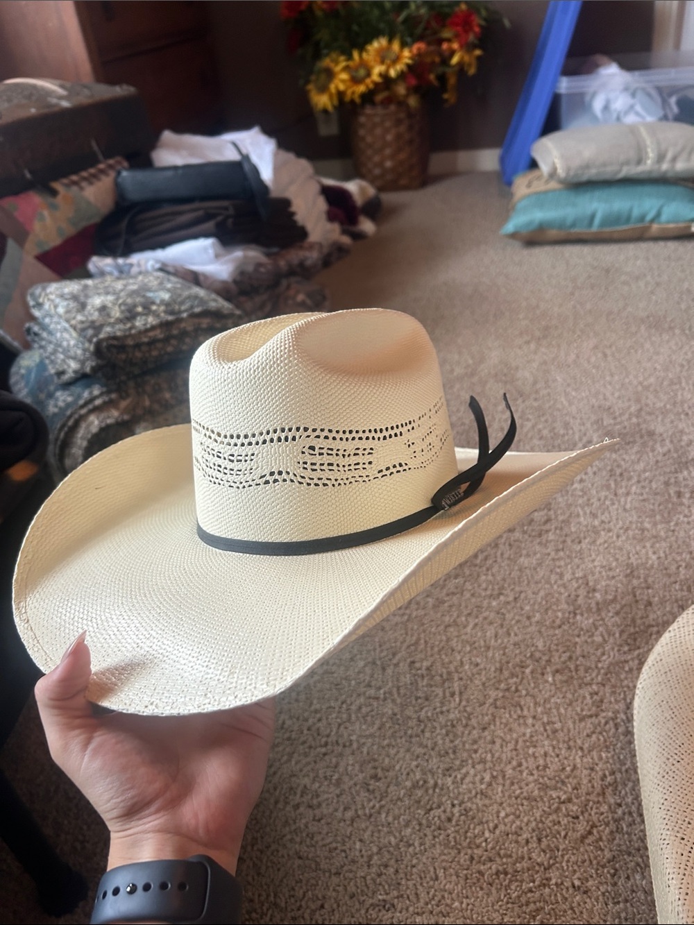 Twister Natural Straw Cowboy Hat with Black Band